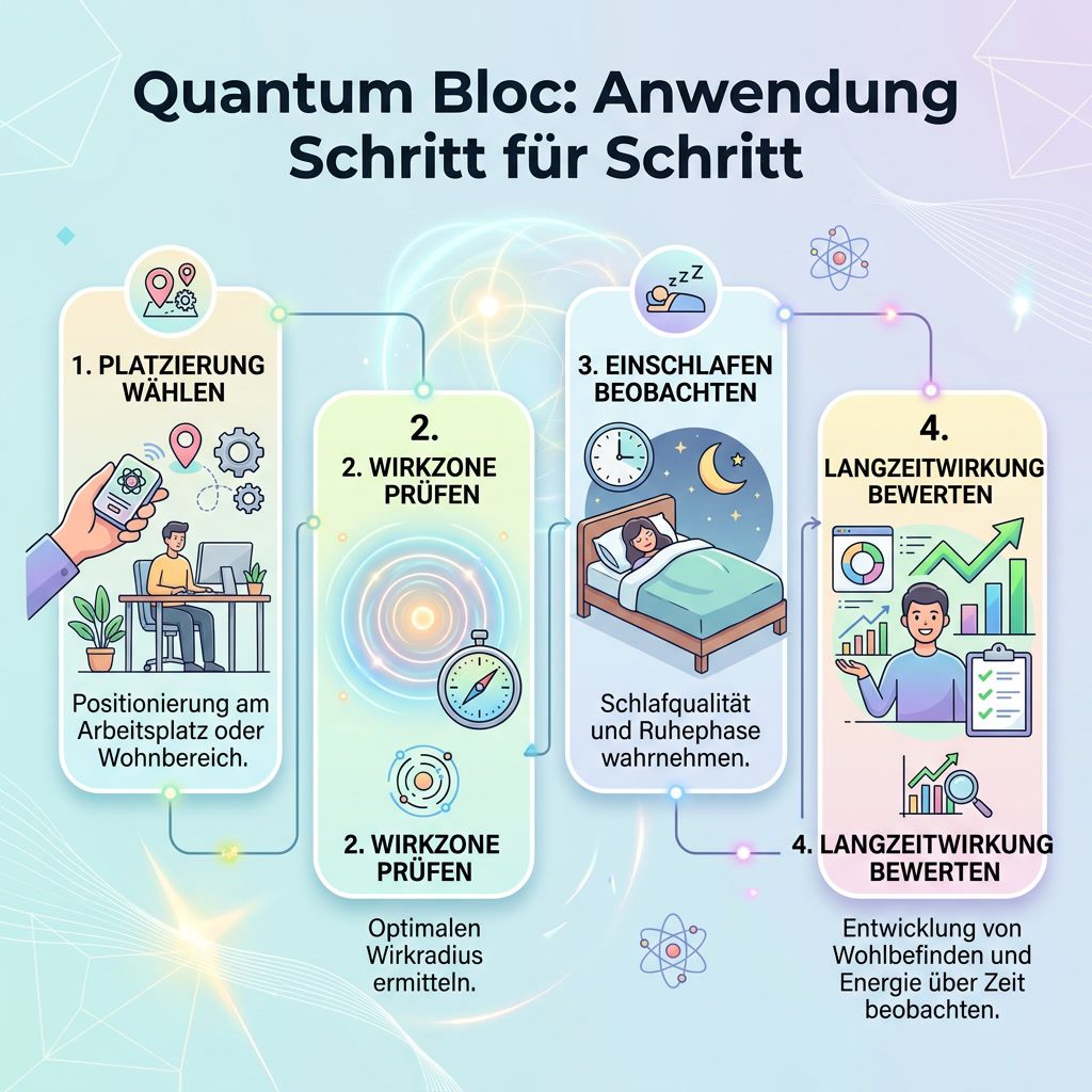 Quantum Bloc Anwendung Schritt für Schritt – Infografik