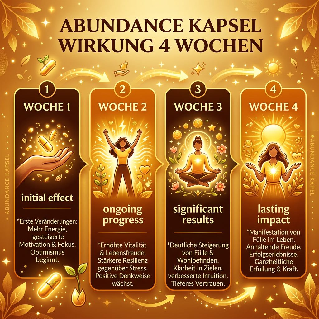 Infografik: Wirkung der Abundance Kapsel über 4 Wochen