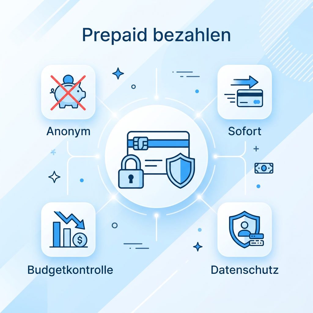 Infografik: Vorteile anonymer Prepaid-Zahlung mit Paysafe